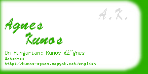 agnes kunos business card